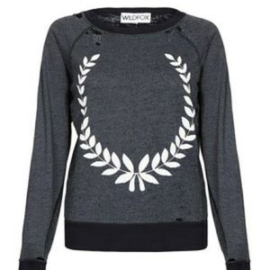 Wildfox Just A Laurel Distressed Long Sleeve Small